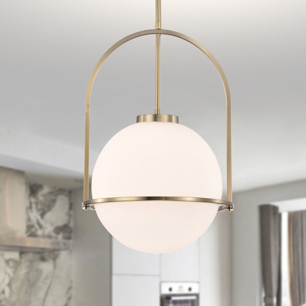 Creative Co-op Glass And Mango Wood Ceiling Pendant Light | Wayfair